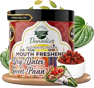 Danodia Foods Dry Dates Sweet Paan 100g (3.53oz) Authentic Indian Mouth Freshener (Mukhwas) with Gulkand & Dates, Non Tobacco, Alcohol Free, Resealable Pouch | Authentic Natural Mouth Freshner
