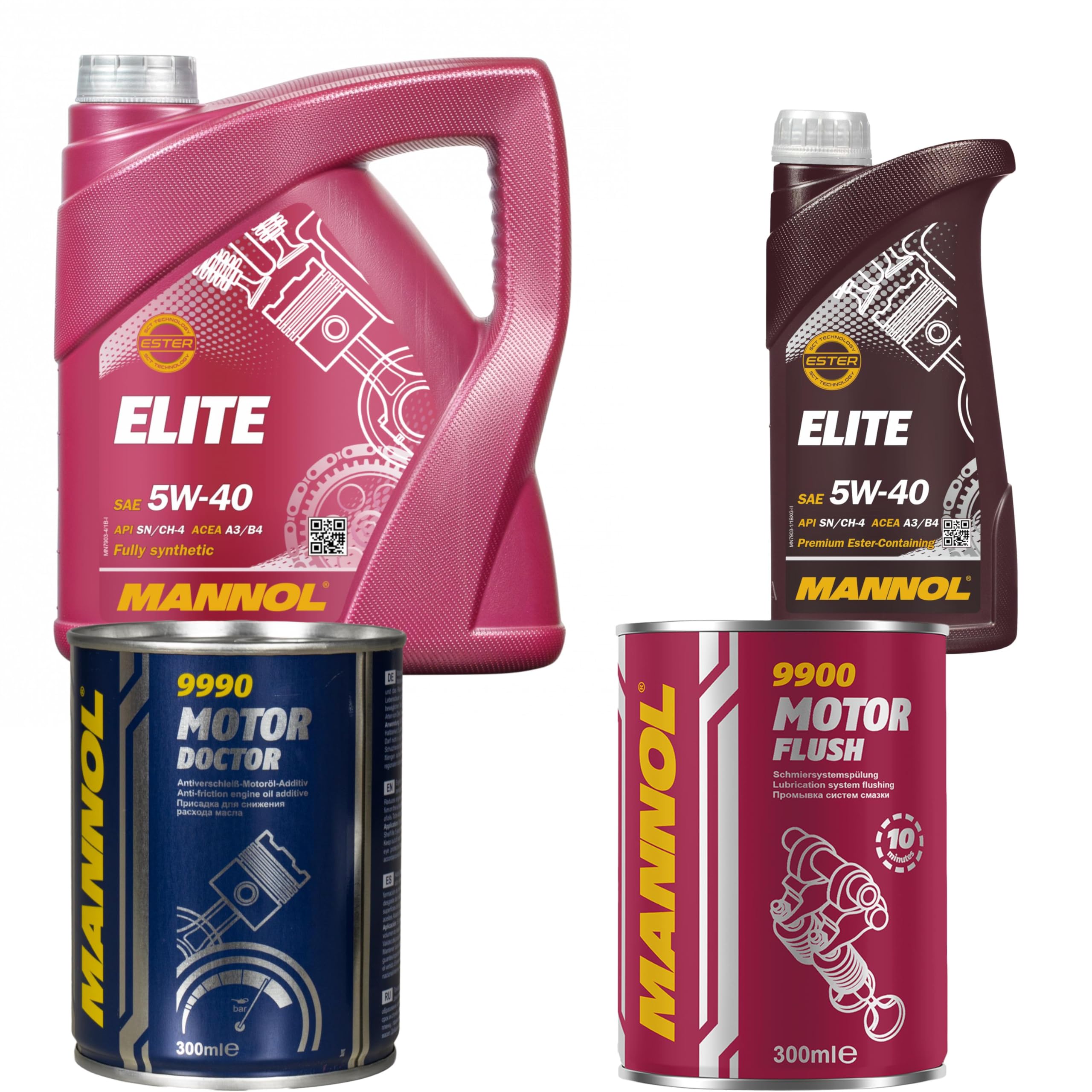 Mannol Elite 5W-40 Huile moteur Doctor + Motor Flush 5 l