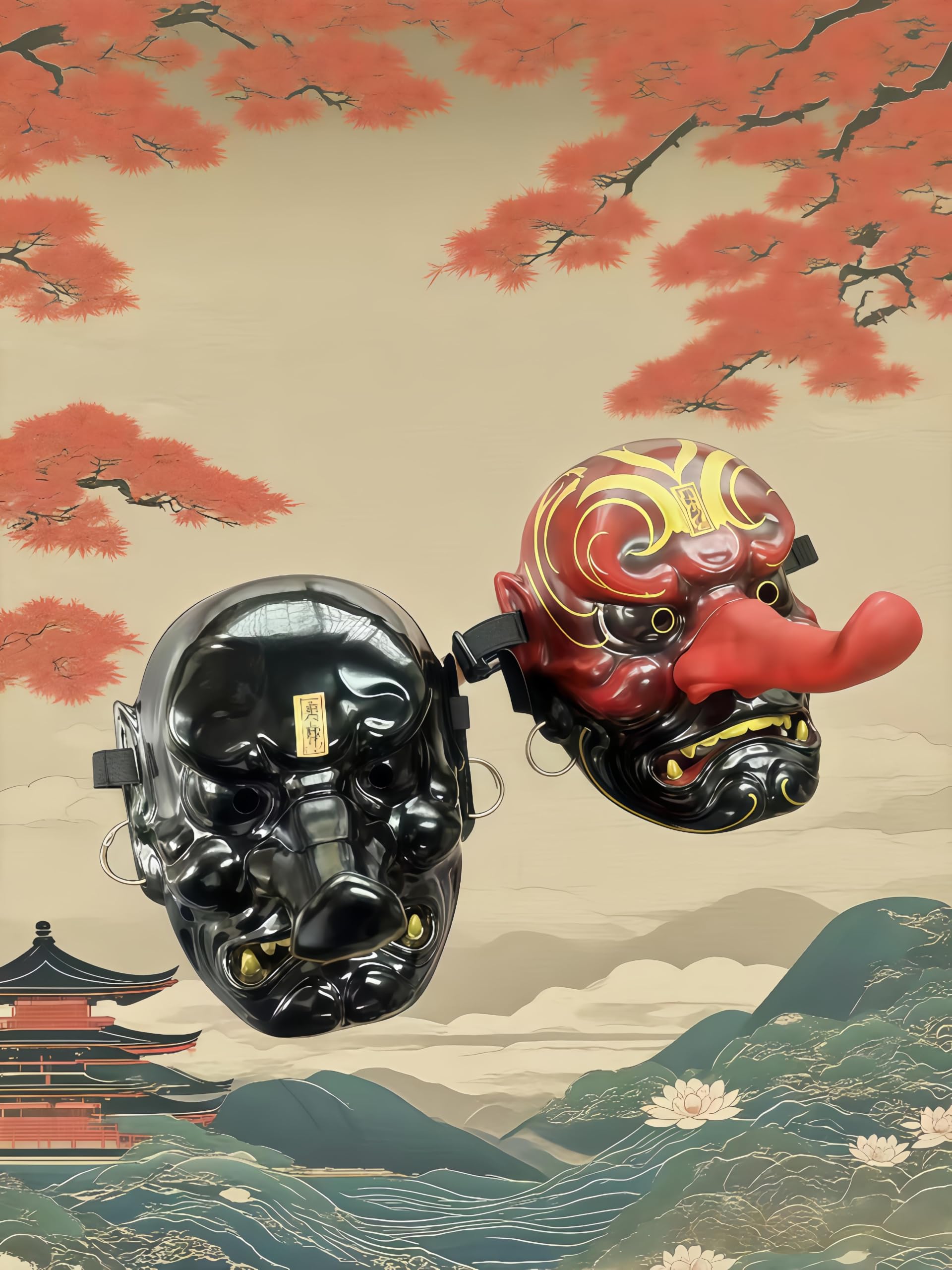 Amazon.co.jp: JoyeeLii 天狗面 置物 和風インテリア オブジェ 縁起物