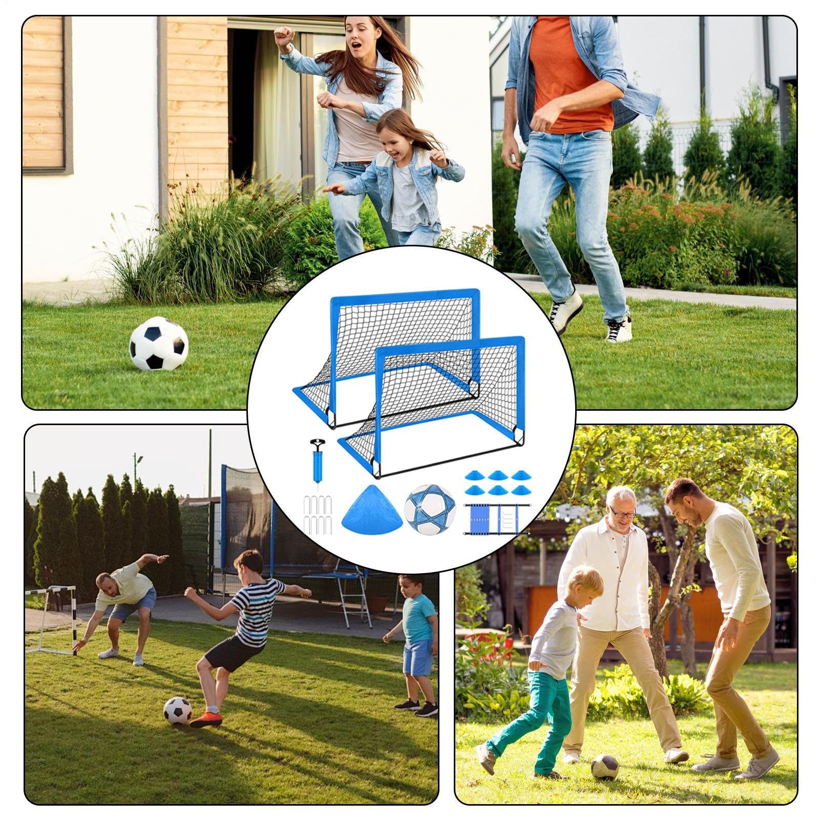 Small Soccer Net – Portable Kids Soccer Goal Kids Soccer Net | Set Pop Up Soccer Goal Equipment for School, Practice Games, Outdoor Activity for Youth