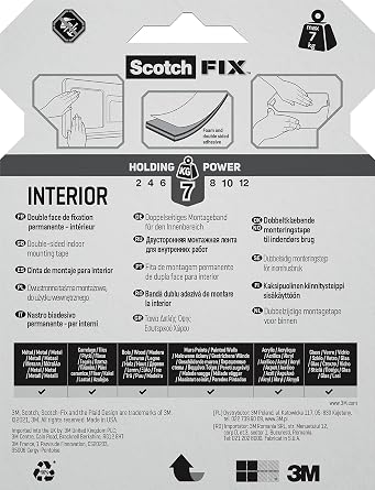 Scotch-Fix internal mounting tape 4496G-1950-P, 19 mm x 5 m, 1 roll/pack (packaging may differ)