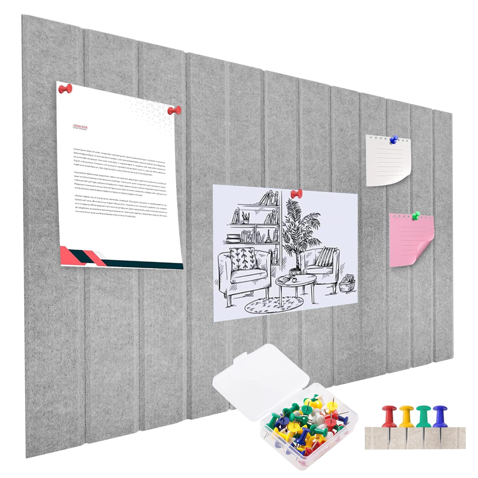 EUBSWA Filz Pinnwand 60x40cm Selbstklebend - Dekorative Pinnwand Für Büro & Wohnung