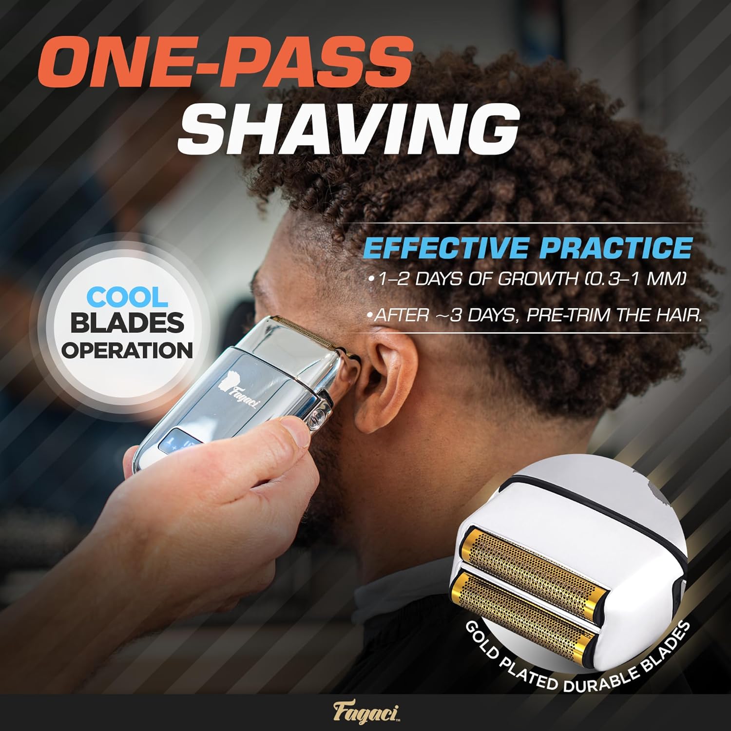 Fagaci 5 Speeds Double Foil Shavers for Men Professional Irritation Free, Close Clean Shaving Foil Razor, Electric Shavers for Men, Maquina de Afeitar para Hombre, Neck Barber Shaver