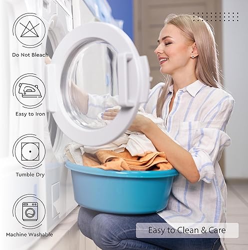 Miniatura 7 de Encasa - Servilletas de tela de algodón, juego de 12, tamaño 17 x 17 pulgadas, color liso cobalto, lavables a máquina