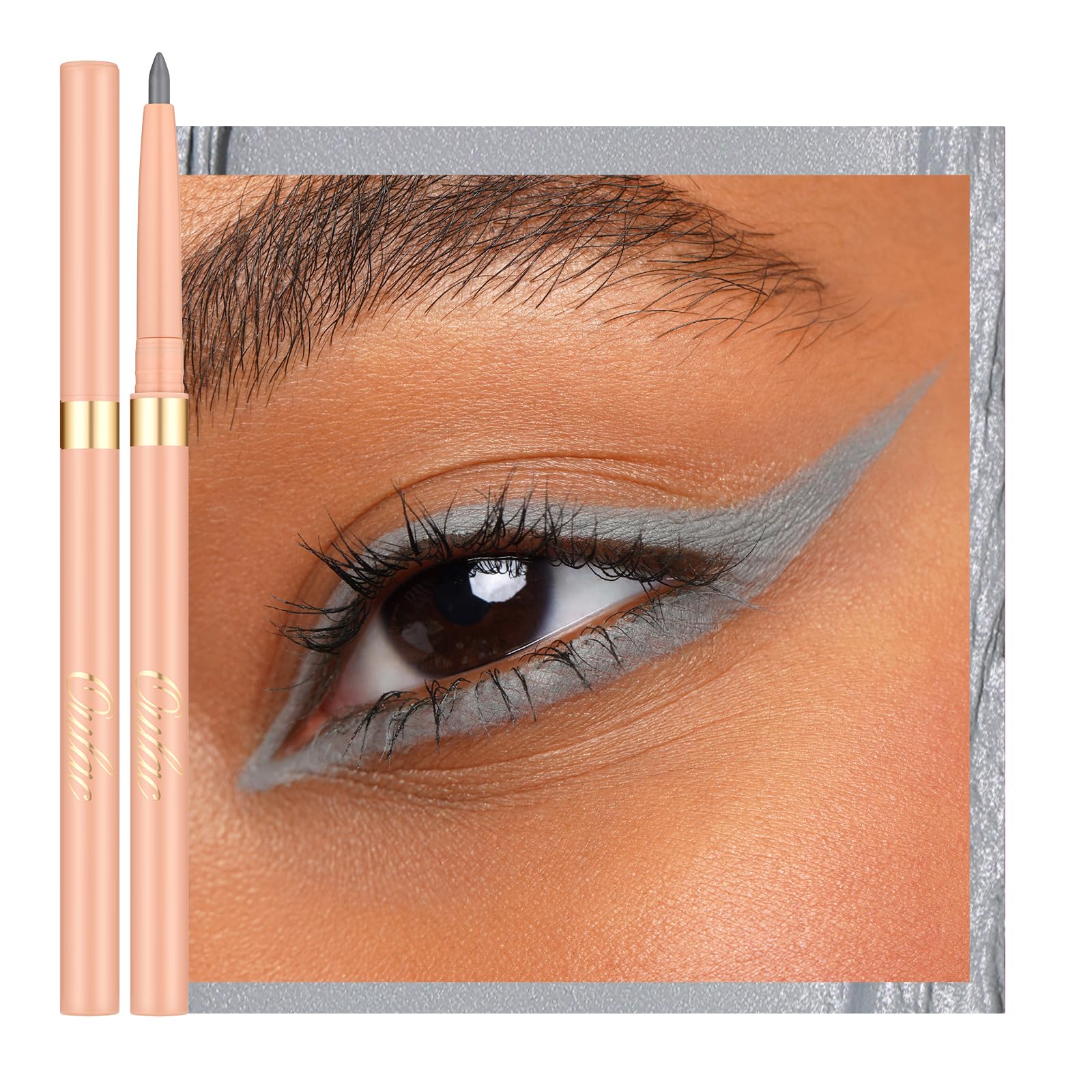 OULAC Grau Kajal und Eyeliner Wasserfest, Wischfester Matter Eye Liner Stift Hält 24 Stunden+, Hochpigmentierter Seidiger Drehbarer Kajalstift, Vegan (14) Grey Stone