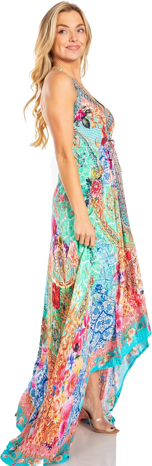 Sakkas Lizi 2025 Womens Maxi High-Low Halter Handkerchief Long Dress Beach Party - Image 4