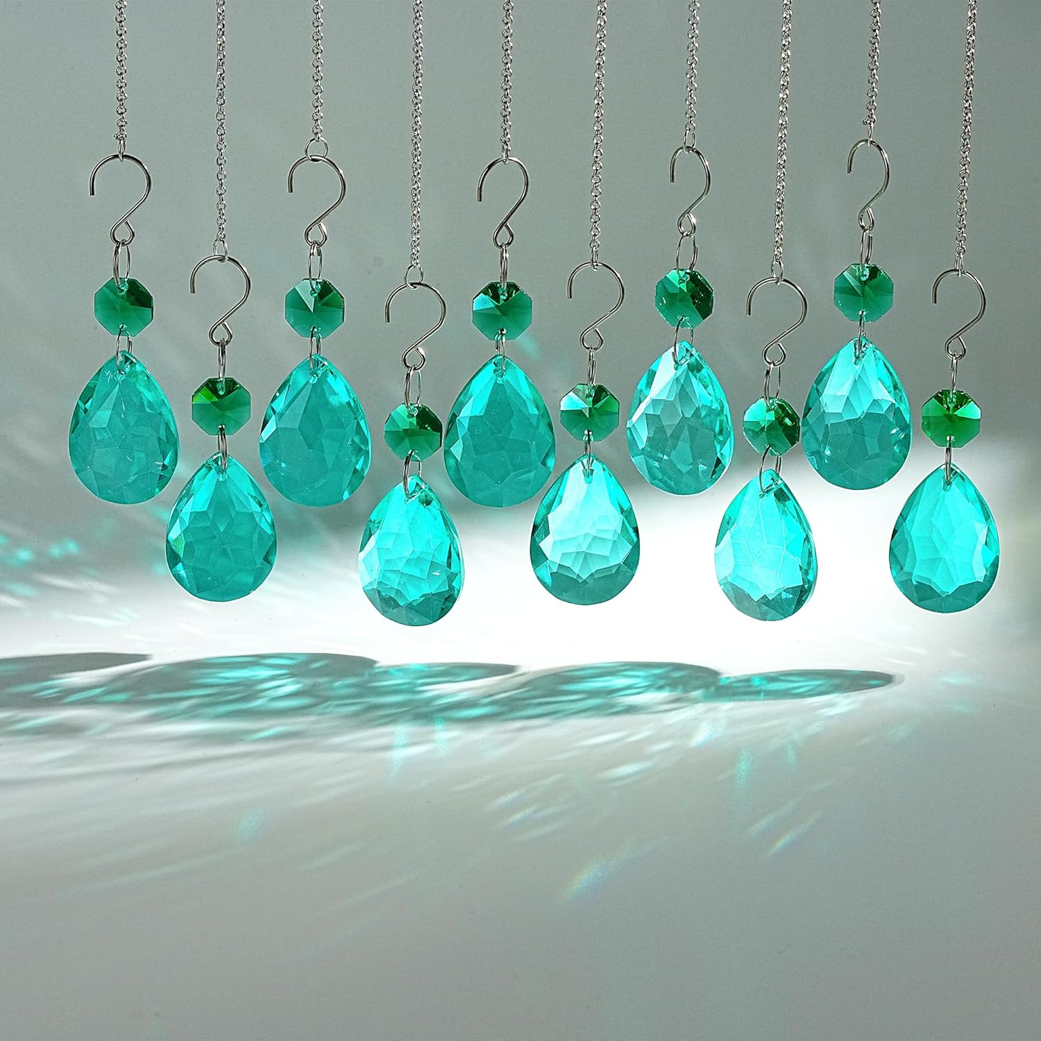 3Inch Crystal Suncatcher Bauhinia Prisms Pendants 10Pcs Chandelier Crystals Replacement Hanging S...