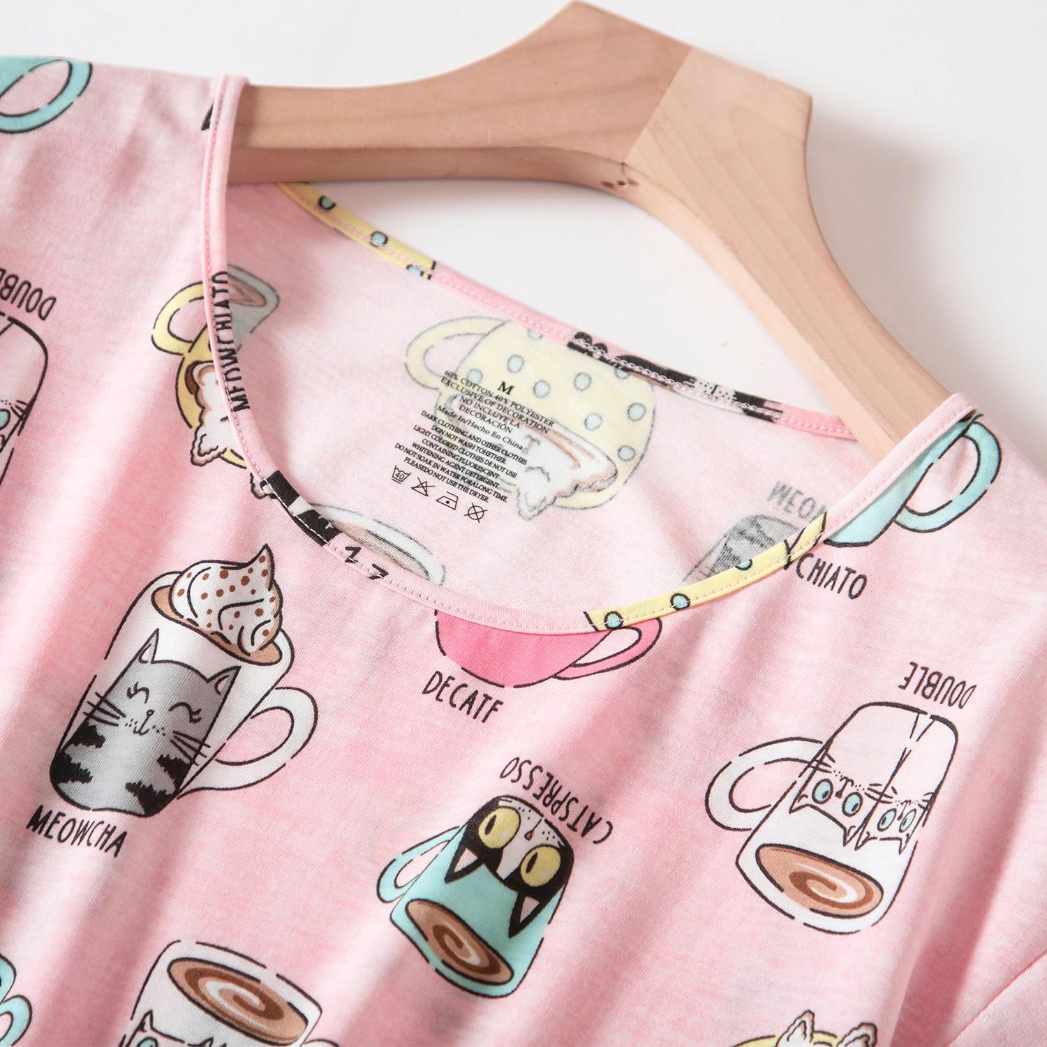 Inadays Womens Cotton Pajama Sets Short Sleeve Top With Capri Pants 2 piece sets for Women Summer Pajamas Lounge Set - Image 6