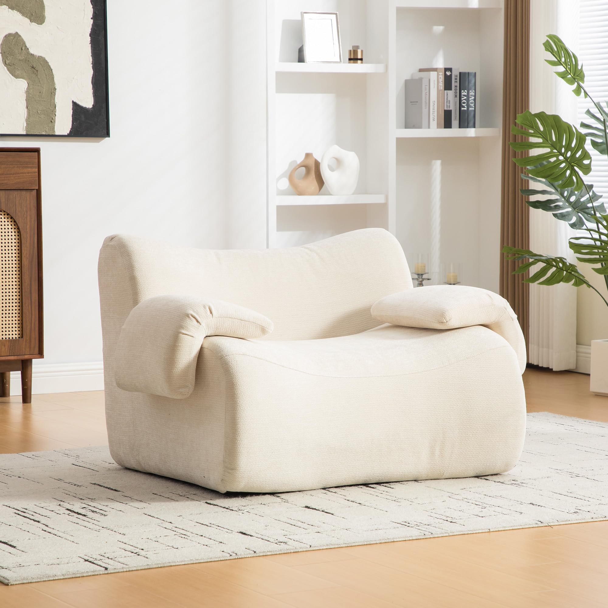 Sofá de compresión modular de chenilla para crear un rincón de lectura acogedor en casa