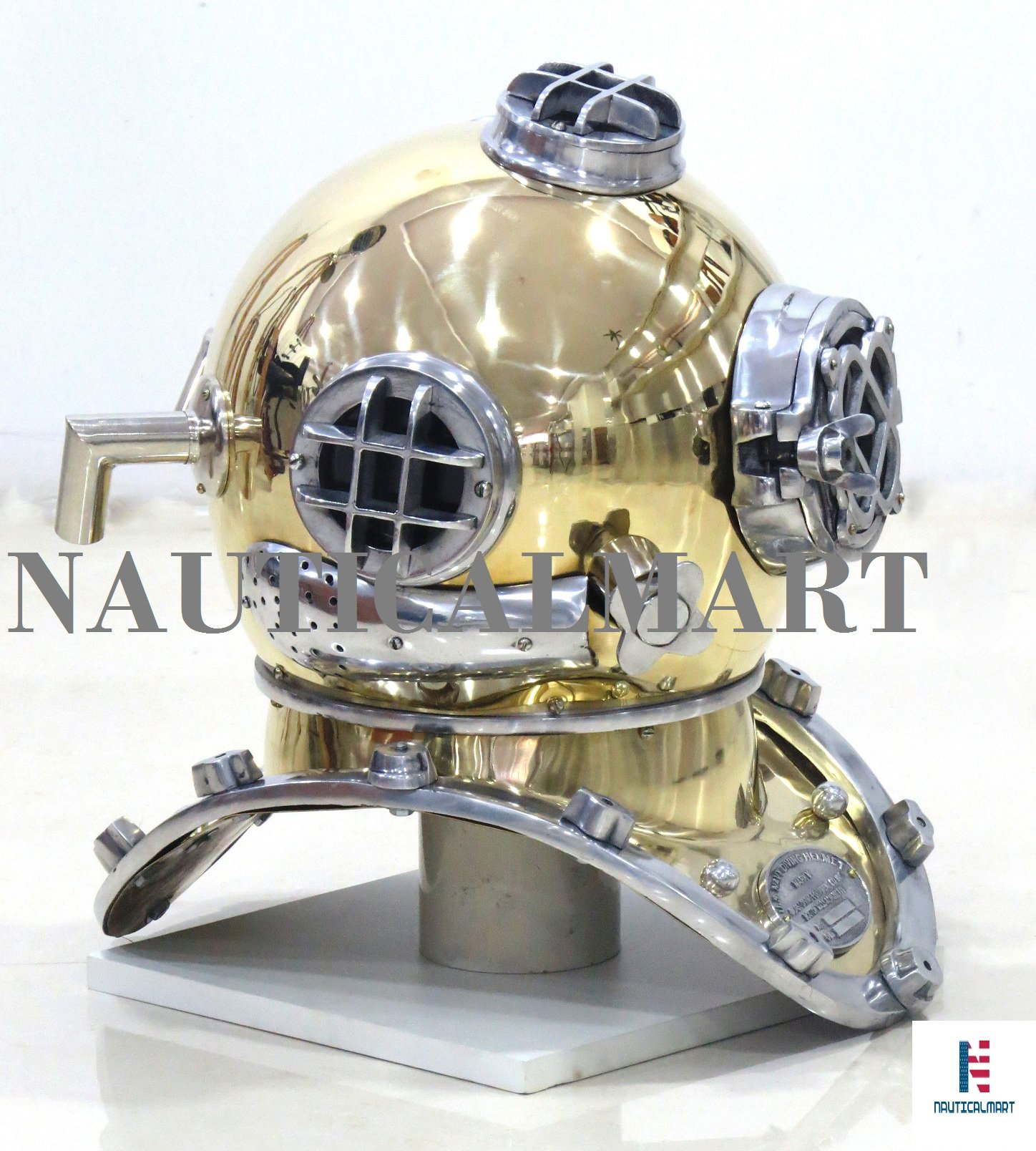 NauticalMart Marine Scuba Diving Divers Helmet Antique Mark Us Navy