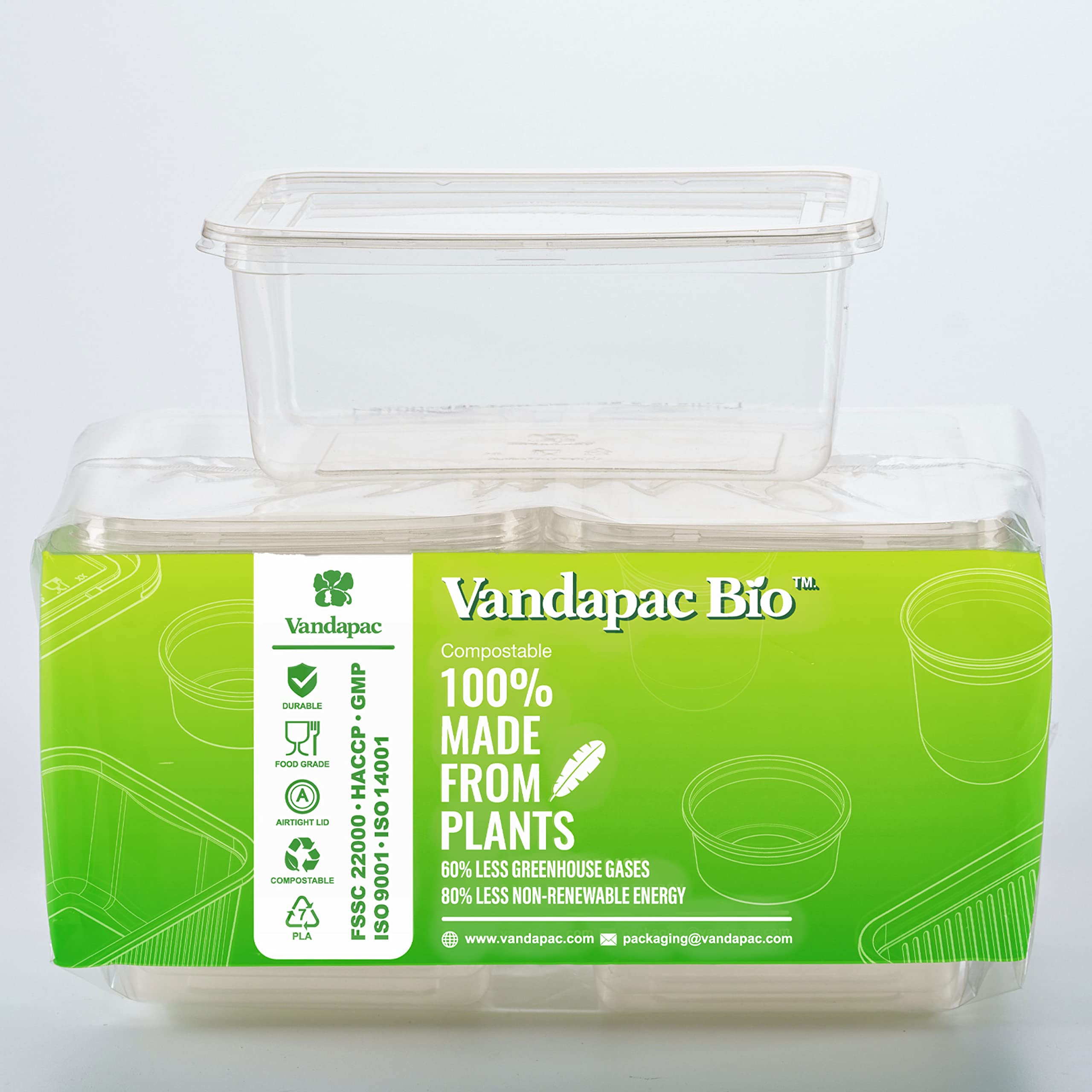Buy Compostable To Go Containers with Lids 1000ml (10 Sets) Heavy duty