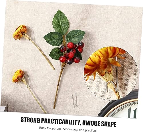 Miniatura 9 de OSALADI 20 piezas de gancho afilado para panel de tela, clips de pared, ganchos de madera para puertas de cocina, ganchos de gabinete de cocina,