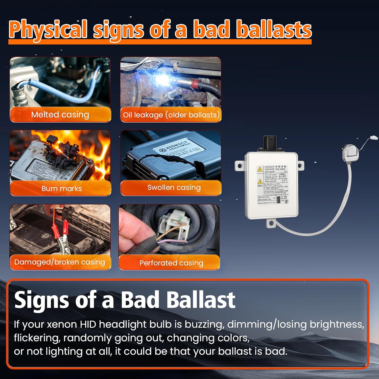 2 Sets W3T19371 HID Headlight Ballast W/Igniter & D2S Bulb fit for Acura TL TSX ILX ZDX RDX for Honda Odyssey for Mazda 3 5 CX-9,Replace X6T02971 W3T10471