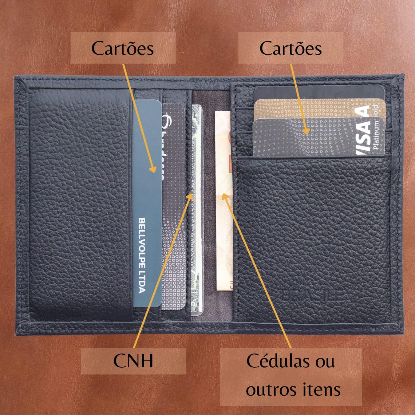 Carteira Masculina Slim Couro Legítimo Carteira Masculina Slim Couro Legítimo