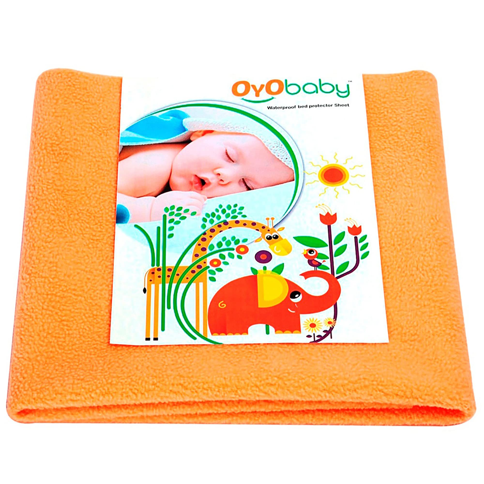 OYO BABY Waterproof Double Bed Protector Dry Sheet -X-Large (Peach)
