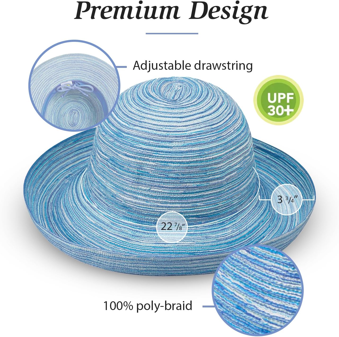 Wallaroo Hat Company Women’s Sydney Sun Hat - UPF 30+ Sun Protection, Packable, Adjustable, Medium - Beach, Travel, Wide Brim - Image 4