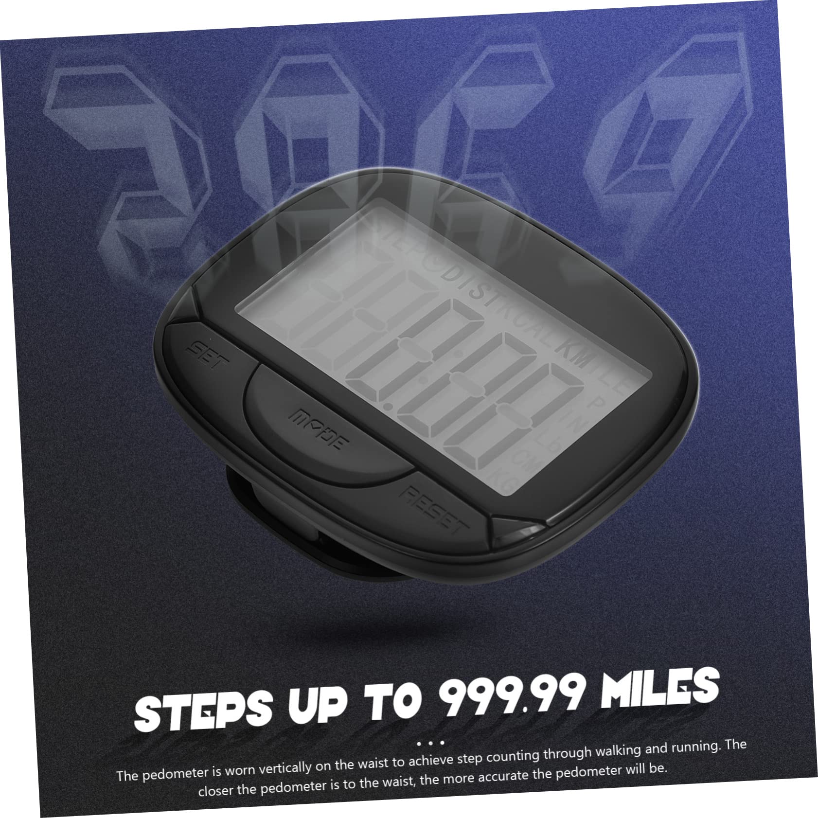 BIUDECO 1 Set Portable Fitness Pedometer Accurate Step Counting Device with Clip Lightweight Easy to Carry for Walking Jogging Running Great Present Idea for Active Random Color