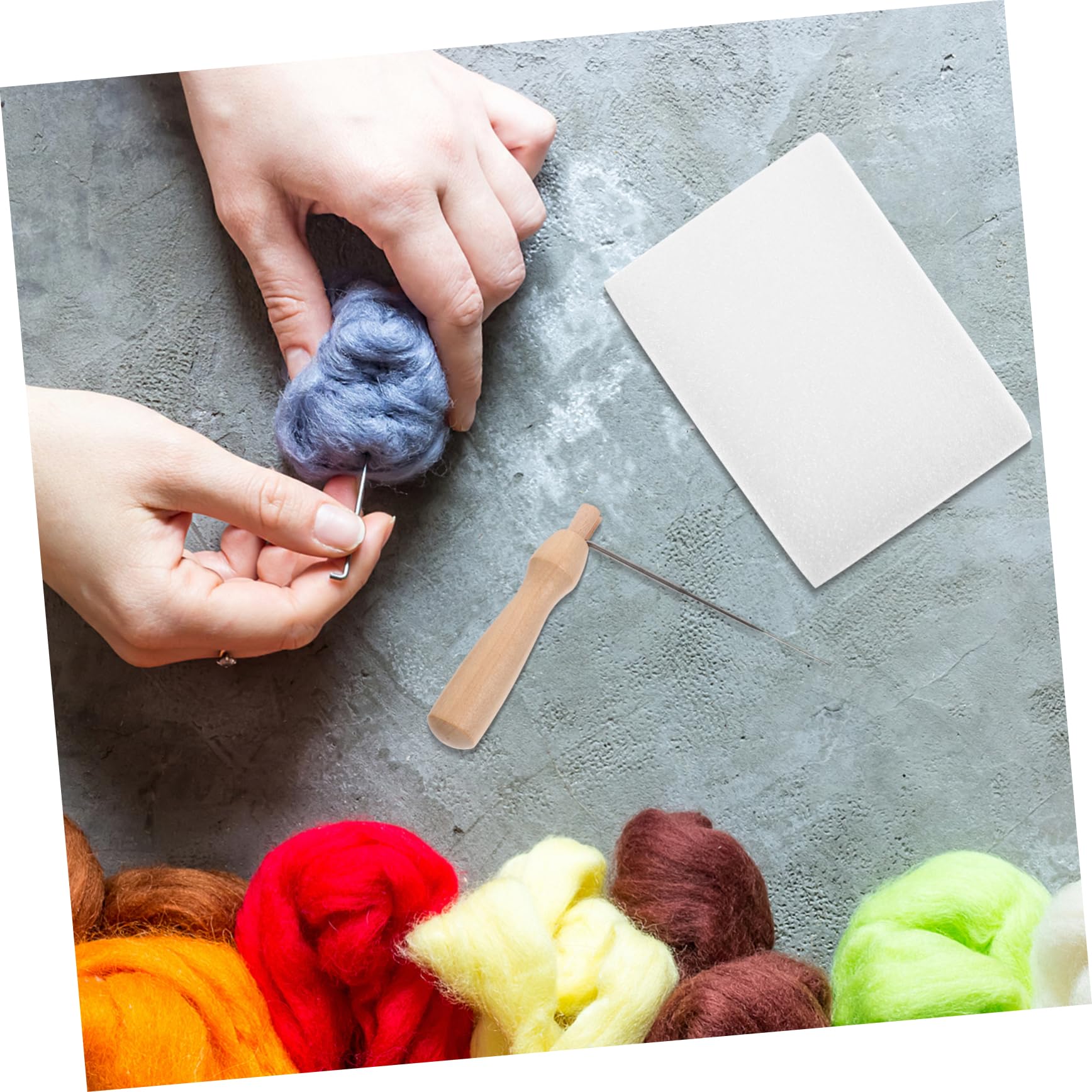 ARTIBETTER 1Set Convenient Needle Felting Kit with Mat Portable Felting Cushion for Crafting Safe and Durable Tools for DIY Projects for Beginners and