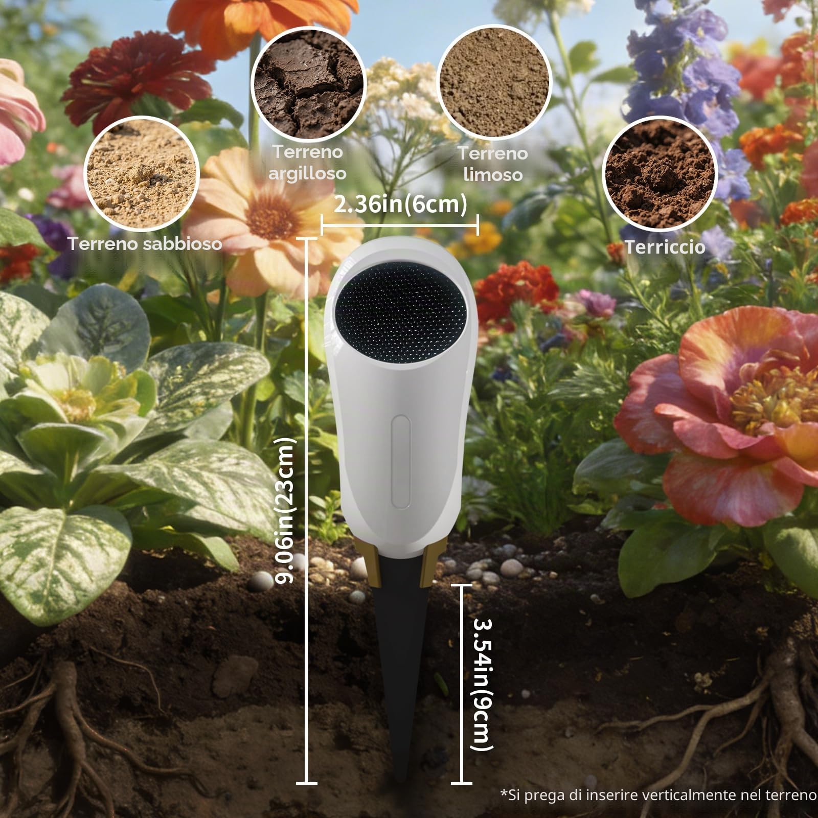 Netro Whisperer - Sensore Intelligente per Piante, connessione WiFi, ad energia Solare, per Uso Esterno