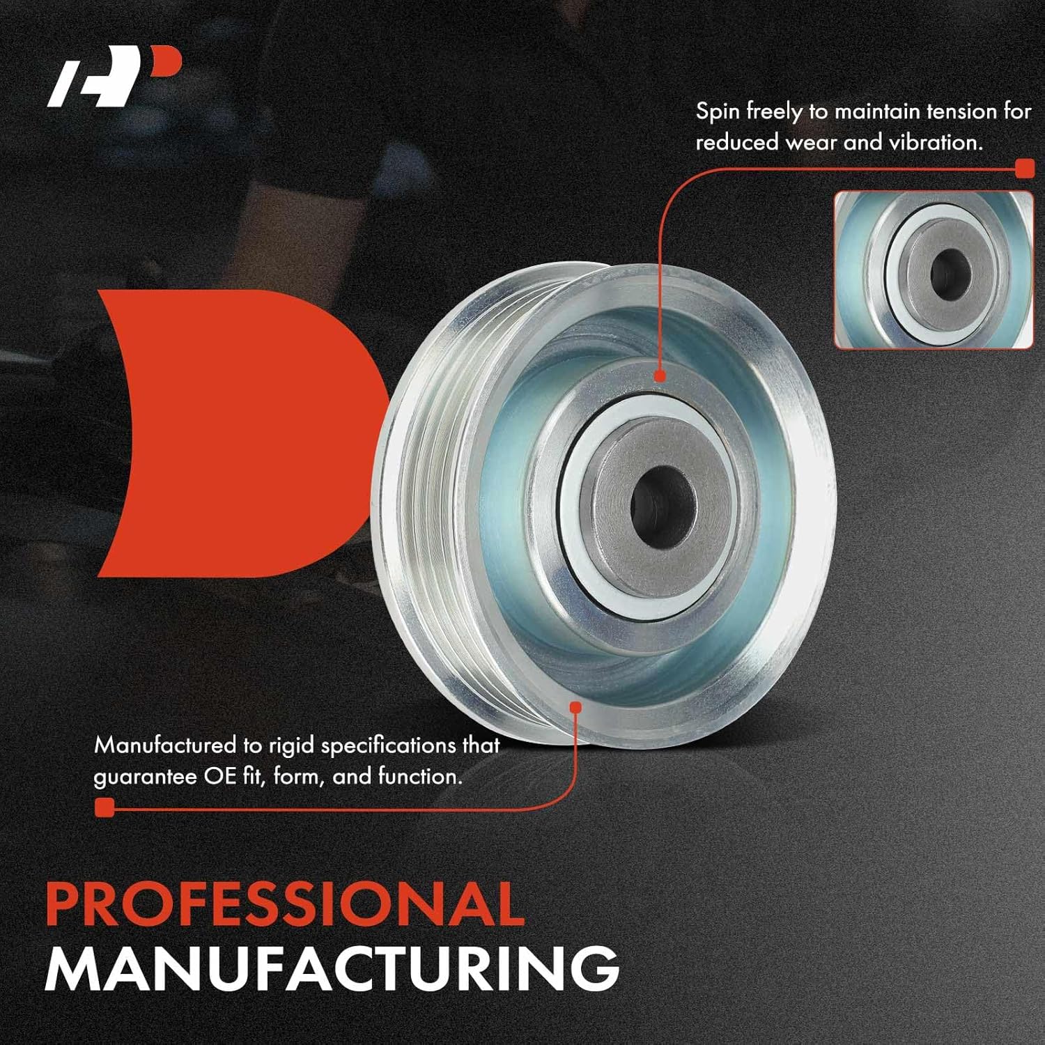 A-Premium Belt Idler Pulley Compatible with Mitsubishi Montero 1994-2000, Montero Sport 1997-2004, 3.0L 3.5L