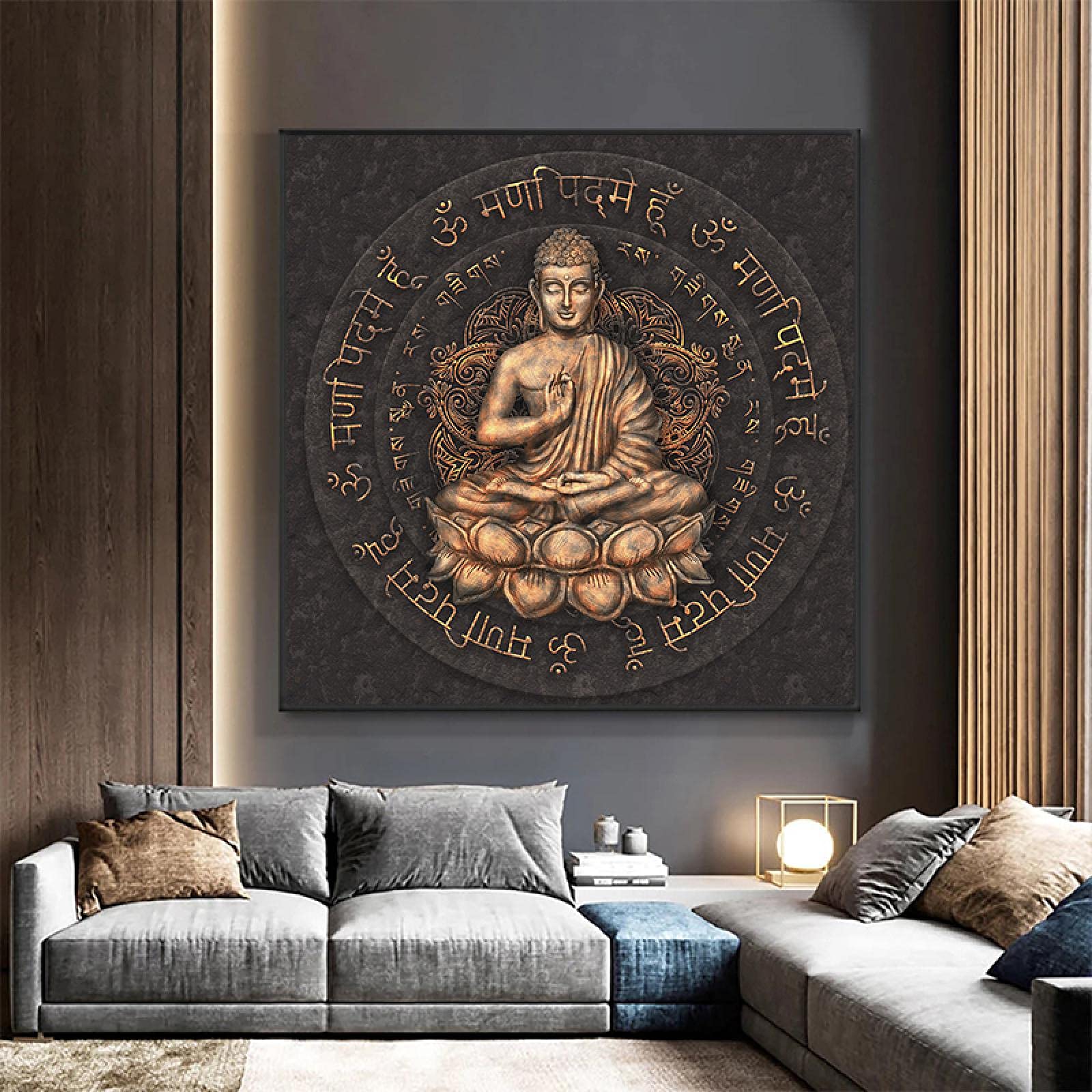 Guying Art Religione Dio Buddha Dipinti su tela Poster di Buddha e stampe misteriose Immagini di arte della parete per soggiorno Decorazione Zen per la casa 50x70 cm (20x28 in) Senza cornice