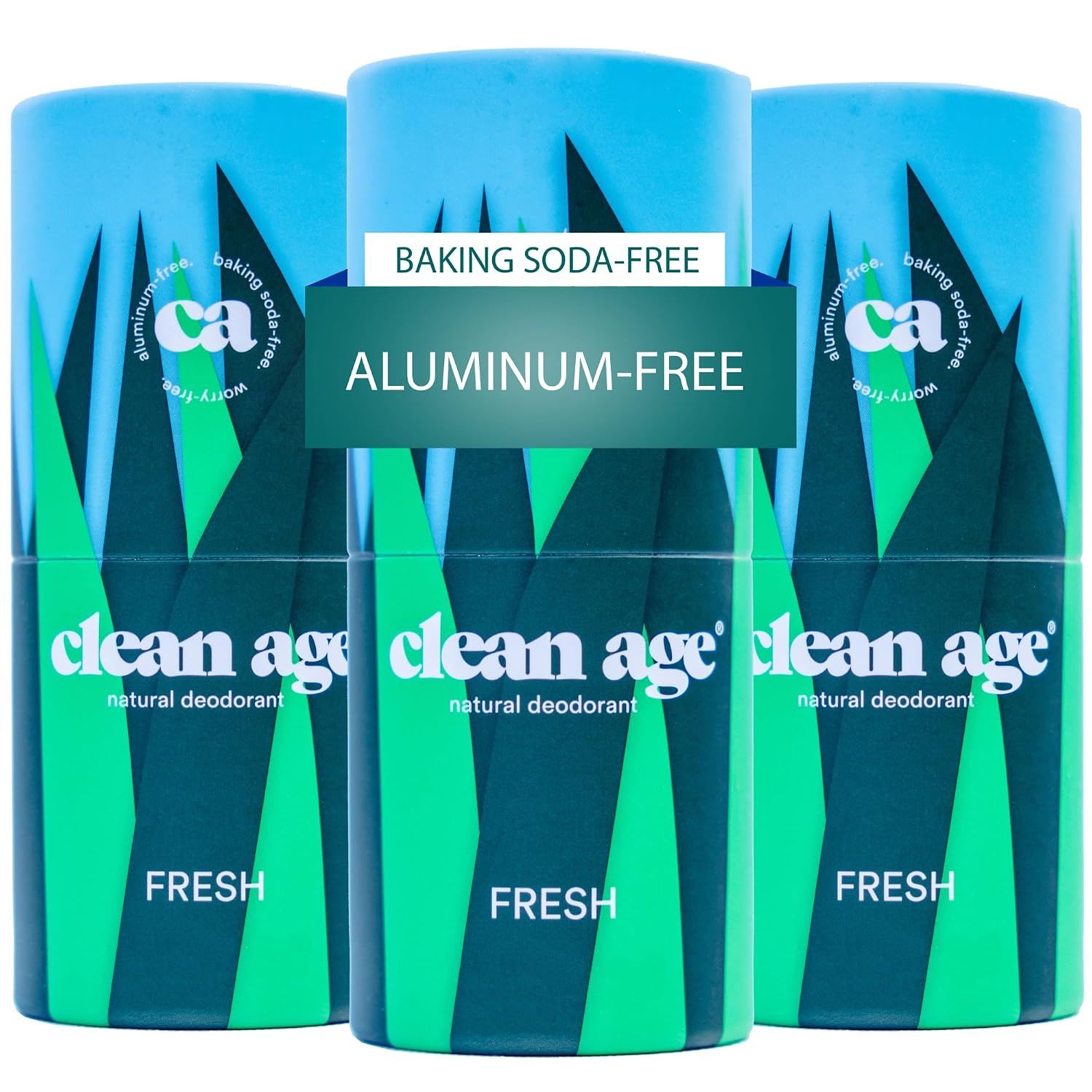 Clean Age Aluminum Free Deodorant for Kids & Teens - 2 oz Stick (Pack of 3) - Fresh Teen Deodorant - Paraben Free - All Natural Ingredients