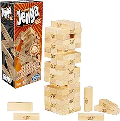 Hasbro Gaming Jenga clássico Jogo de equilíbrio e estratégia com 54 peças, brinquedo para crianças, brinquedos de Natal para crianças a partir de 6 anos
