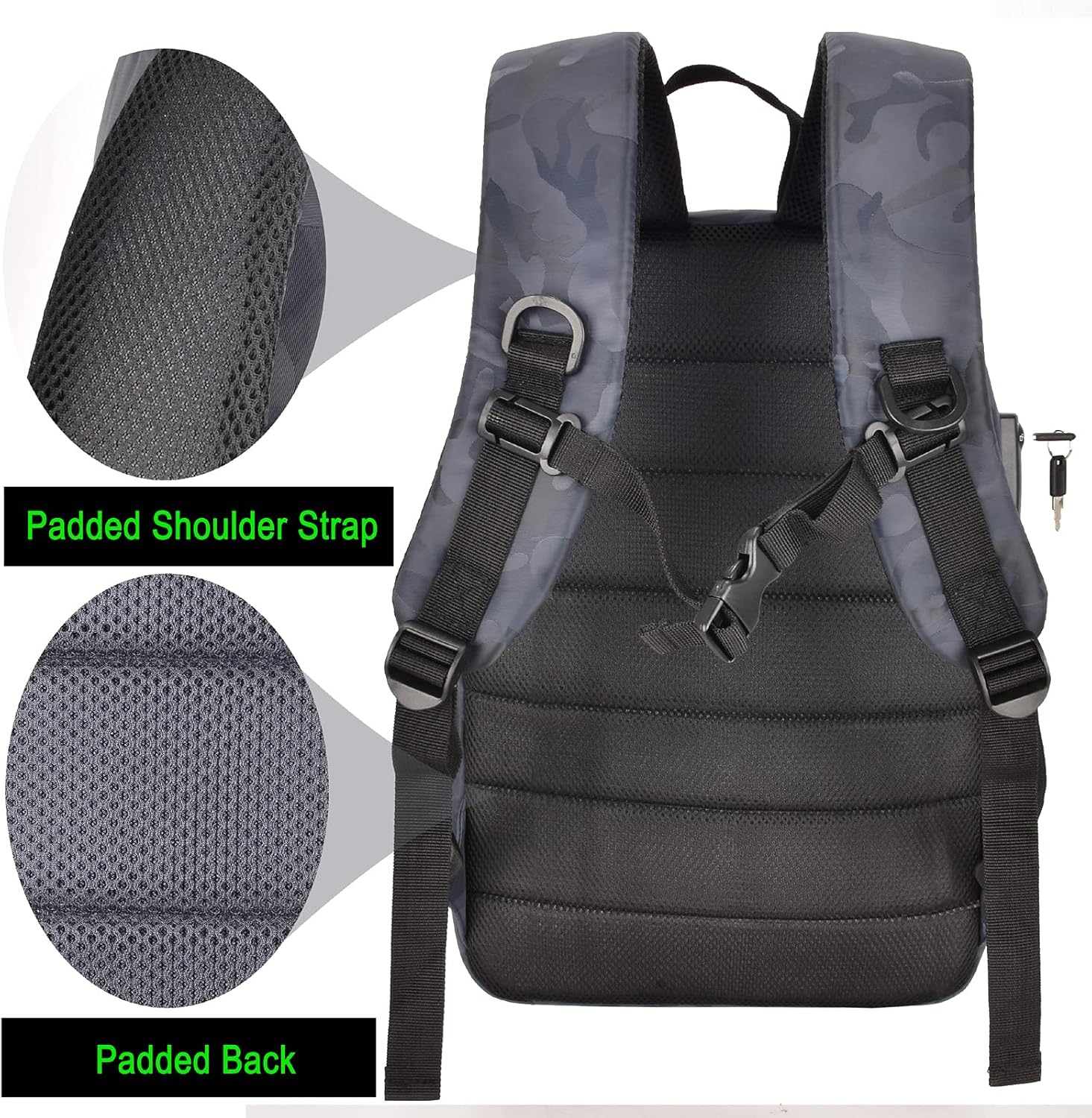 Backpack Bag With TSA Lock & Key-Smell Proof Daypack bag for Men & Women Travel