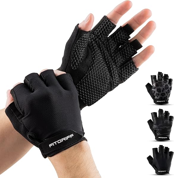 Fitgriff® Gants Musculation Homme et Femme (Rembourré) - Gants de Gym, Fitness, Sport, Halterophilie - Accessoires D'entraînement - 1