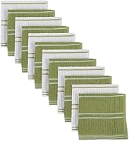 Vista 2 de DII Basic - Colección básica de rizo acanalado para cocina, azul, paños de cocina, 12 piezas