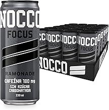 NOCCO Ramonade 12-pack, 330ml - Sugar-Free Energy Drink with Vitamins B6 and B12, Apple, Melon and Exotic Rambutan Flavor