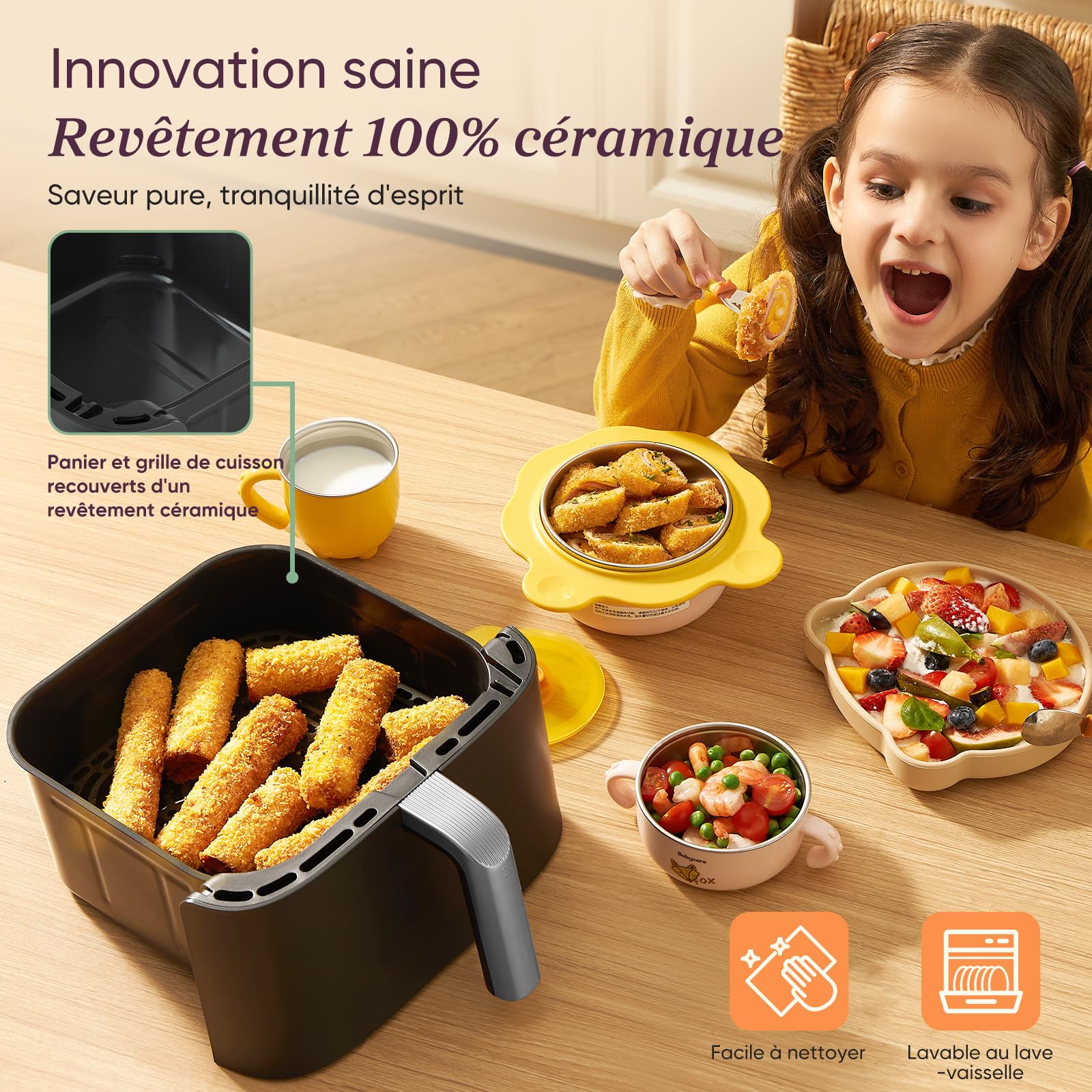 Cosori Air Fryer 10.8L Turbo Tower Pro Revêtement Céramique sans PFAS | Double Stack, Dual Blaze&Turbo Blaze, 3 Niveaux Cuisson, 7 Fonctions, 68% d’Économie d’Énergie, Recettes en ligne