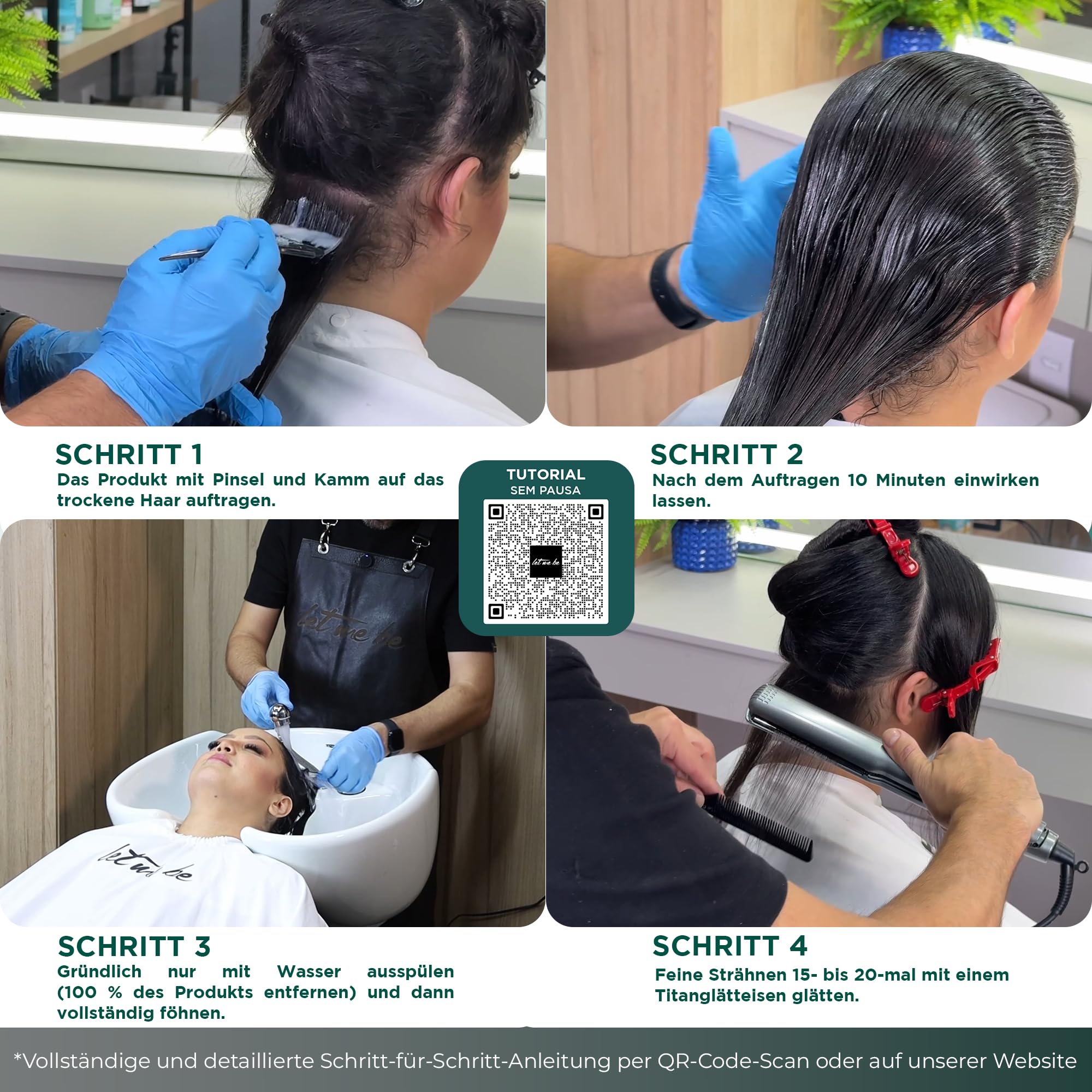 Let Me Be – NEUES BRASILIANISCHES GLÄTTUNGSPRODUKT OHNE WARTEZEIT! Vegan & Formaldehydfrei, Keratin Haarglättung mit Aminosäuren, hydrolysiertem Keratin, Anti-Frizz Pflege - 500ml
