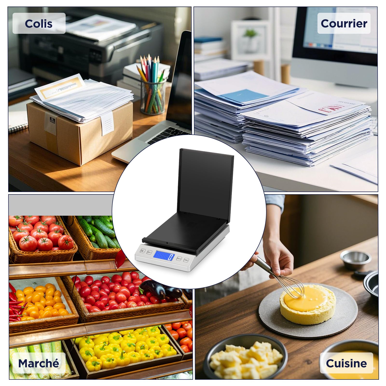 Balance Colis Numérique 30 kg / 66 lb avec Fonction Hold/Tare, Écran LCD Externe