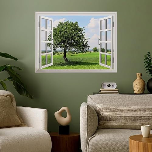 Miniatura 4 de wall26 Adhesivo de pared extraíblemural de pared Spring on The Plains Creative Window View Wall Decor - 36 x 48 pulgadas
