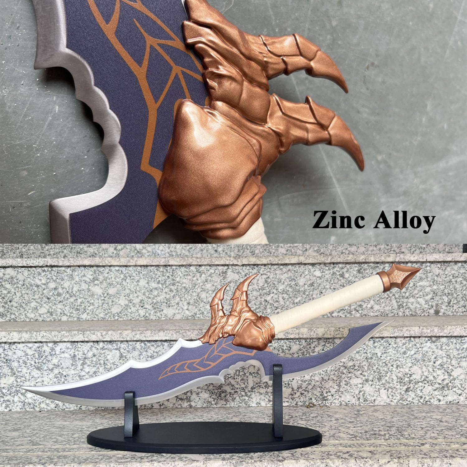 23.6" Anime Sword Kasaka's Knight Killer Sword Cosplay Props Metal with Display Stand - Image 7