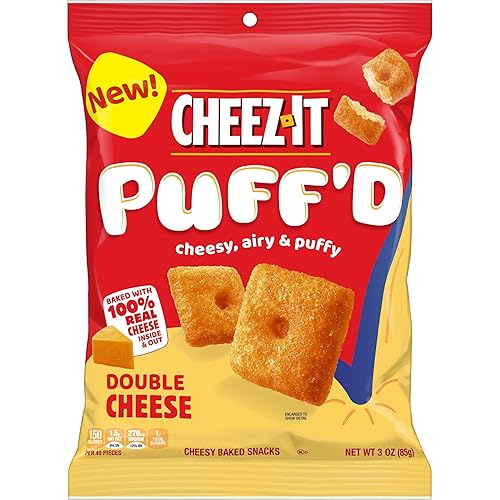 Miniatura 5 de Cheez-It Puffd - Bocadillos horneados con queso galletas infladas aperitivos para niños queso doble 3 onzas paquete de 6