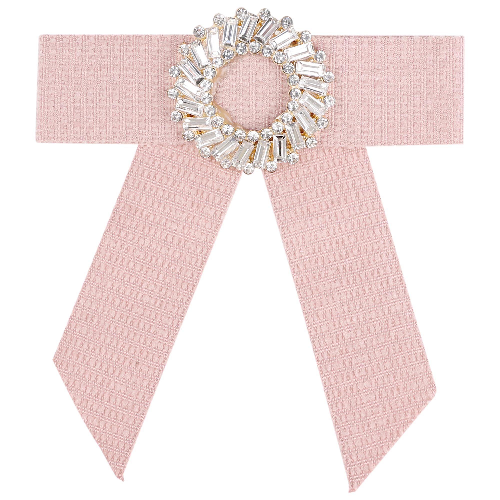 Elerevyo Unisex Pink Women's Bowknot Bowtie For Accessories Graduate Bow Brooches Ribbon Bow Tie One Size