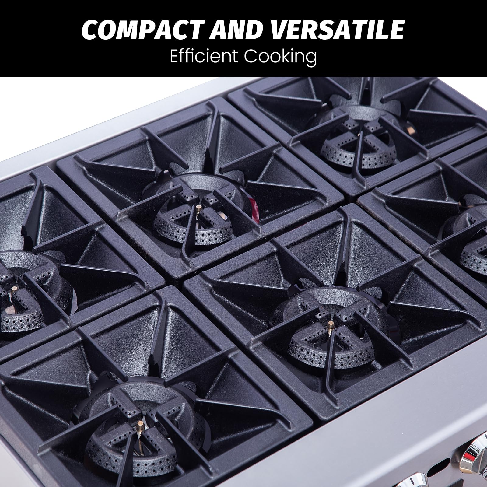 HAKKA 6-Burner Gas Countertop Hotplates - Compact, Durable, and Efficient Cooking Solution