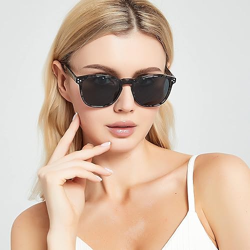 Miniatura 2 de Bircenpro Gafas de sol polarizadas para mujer con protección UV para mujer, a la moda, grandes sombras con marco de acetato BC2110