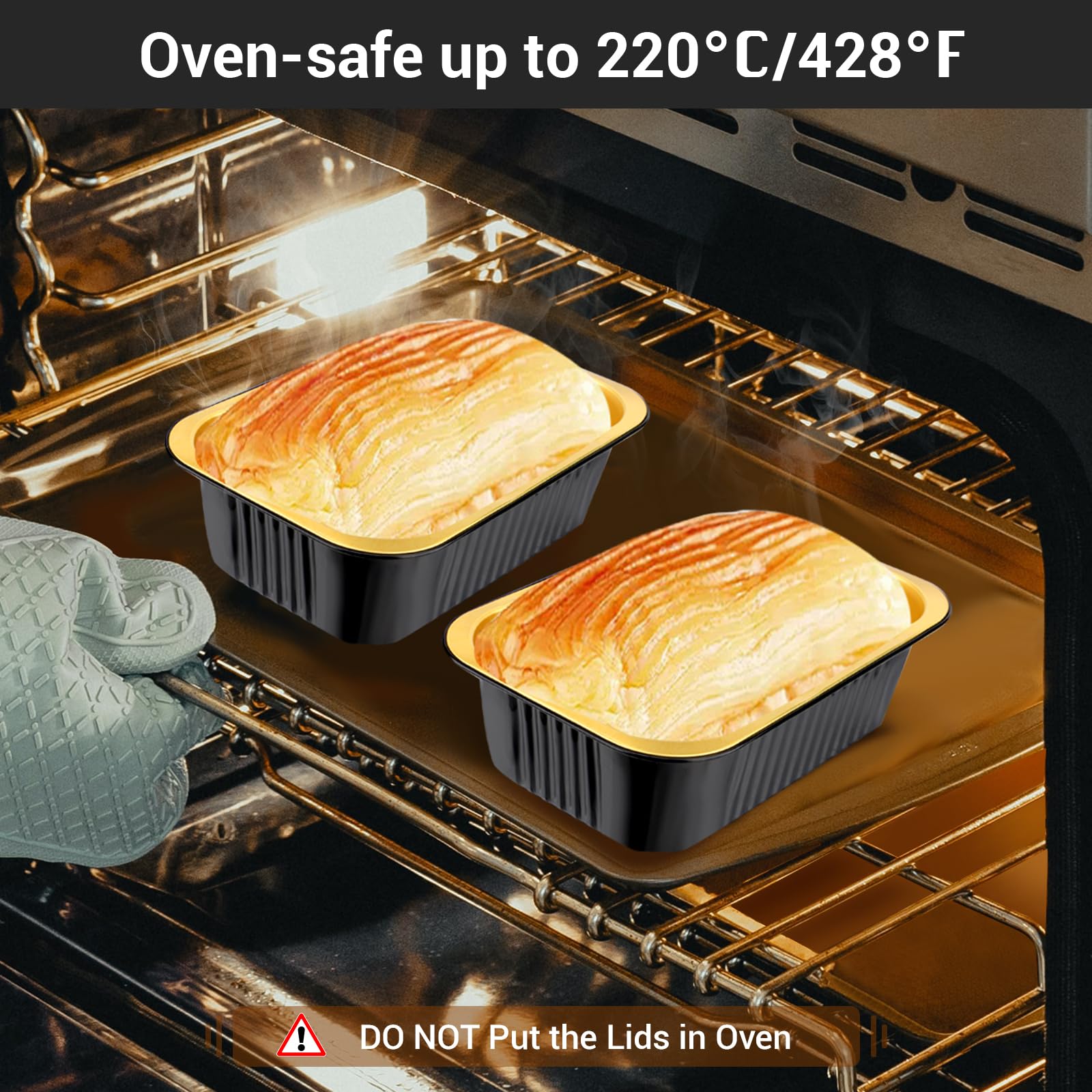 EUSOAR Sartenes de aluminio con tapas, paquete de 50 sartenes desechables pequeñas de 907.2 g para almacenamiento de alimentos, catering, fiesta, preparación de comidas, congelador, bandejas de goteo