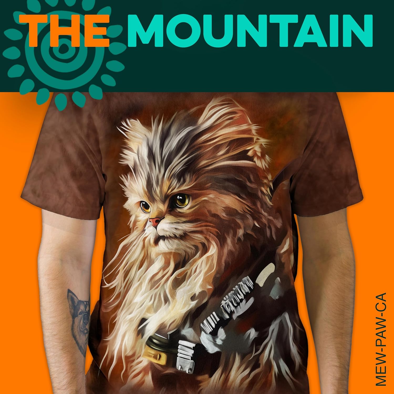 The Mountain Mew-Paw-Ca Cat T-Shirt | Funny Space Warrior Cat Tee | Cool Graphic Animal Shirt for Men & Women - Image 2