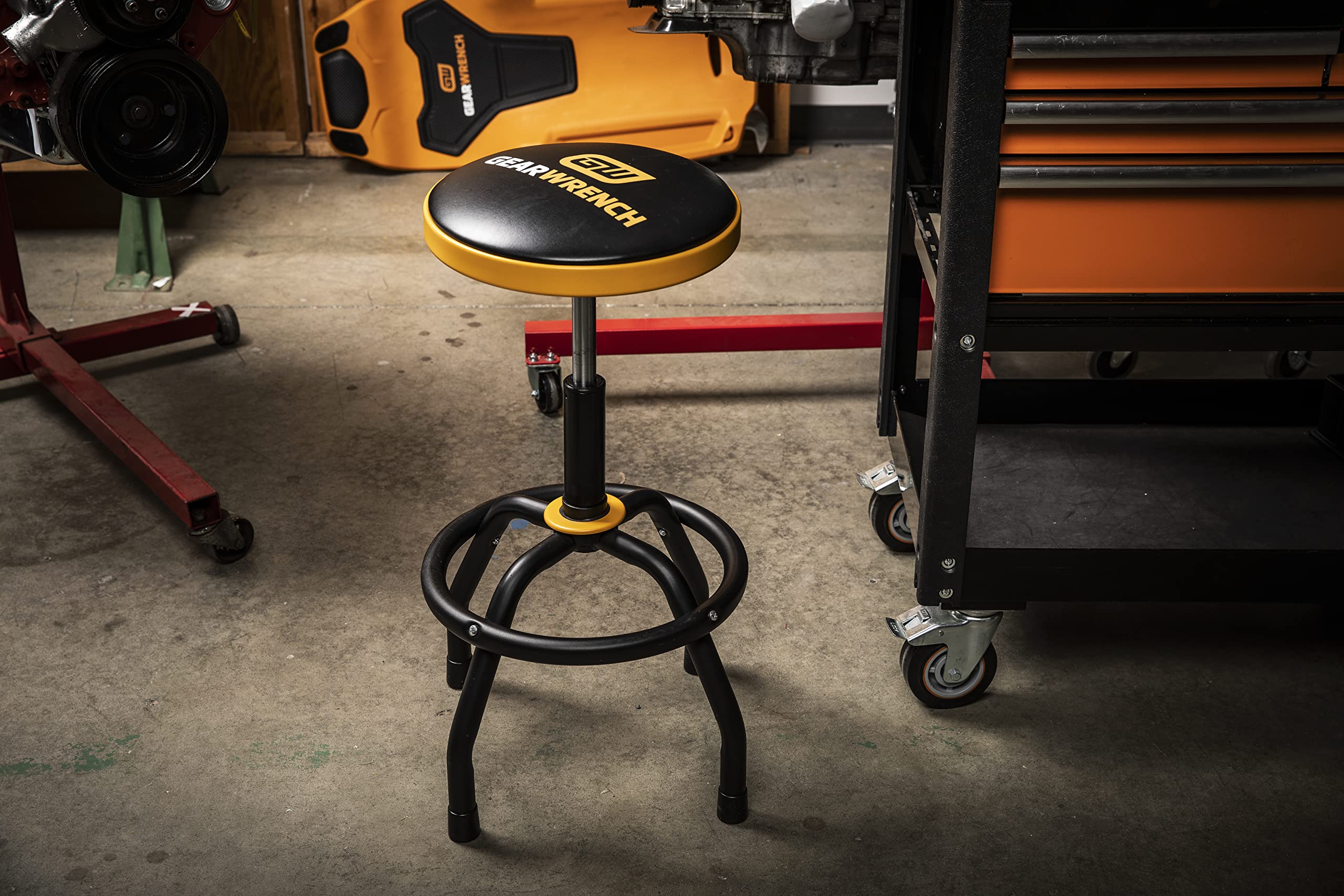 GEARWRENCH 360° Swivel Adjustable Height Shop Stool with Padding