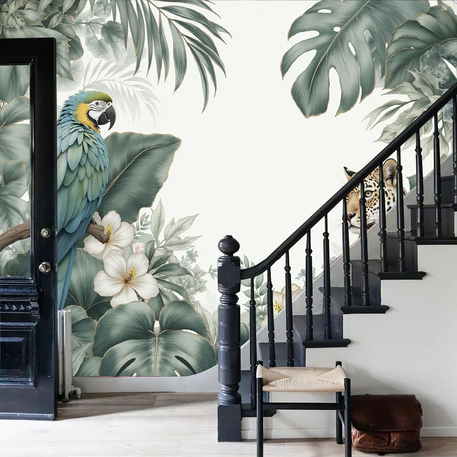 Papier peint panoramique forêt tropicale pour chambre enfant