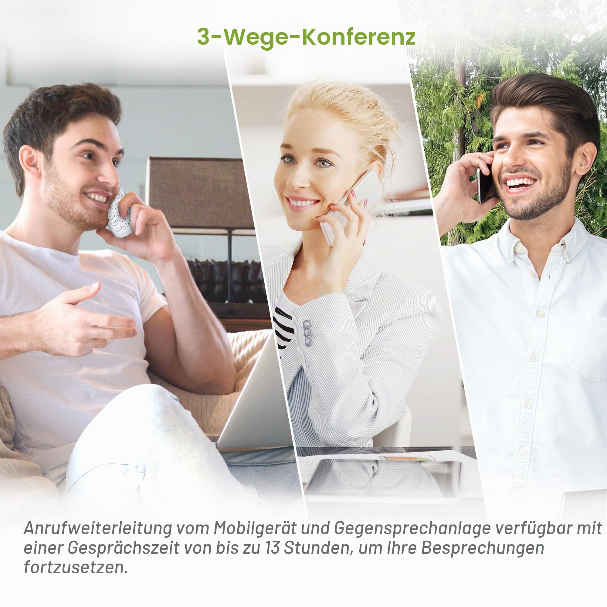 VTech CS1501 Schnurlostelefon Casa Duo, DECT-Telefon mit Freisprecheinrichtung und Anrufblockierung, Doppelladung, Anruferkennung, LCD Display mit Hintergrundbeleuchtung und Tastatur, ECO-Modus, weiß