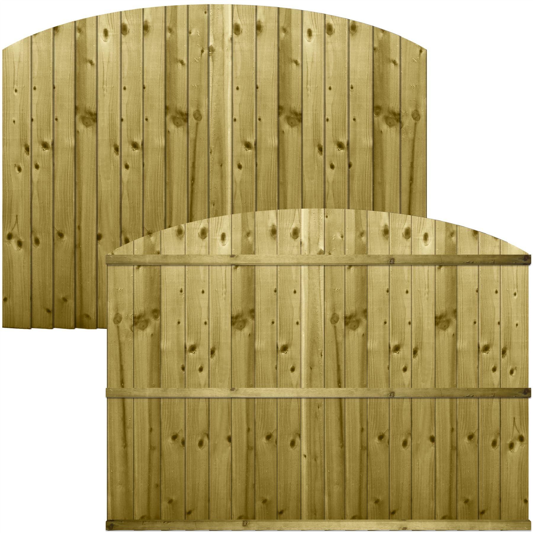 Premier Garden Supplies Pressure Treated (Tanalised) Dome Top Feather Edge Fence Panel, 6Ft X 4Ft Semi-Braced Wooden Arch Topper Extension | Heavy Duty Treated Closeboard Fencing, Ideal For Any Garden Perimeter (Wide: 182Cm X High: 142Cm)