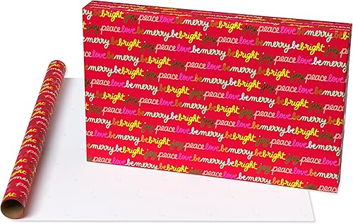 Miniatura 10 de Papyrus Paquete de papel de regalo de Navidad, bastones de caramelo, rayas rojas y blancas, cacao caliente + golosinas (3 rollos, 60 pies cuadrados)