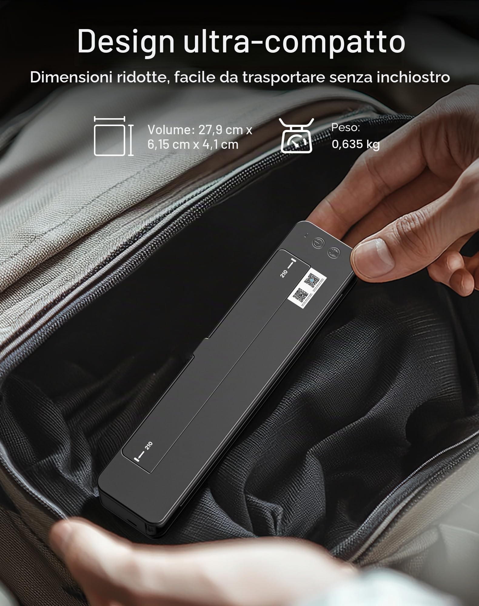 Stampante Bluetooth portatile 2500 mAh professionale T106Z-EU compatibile Android iOS