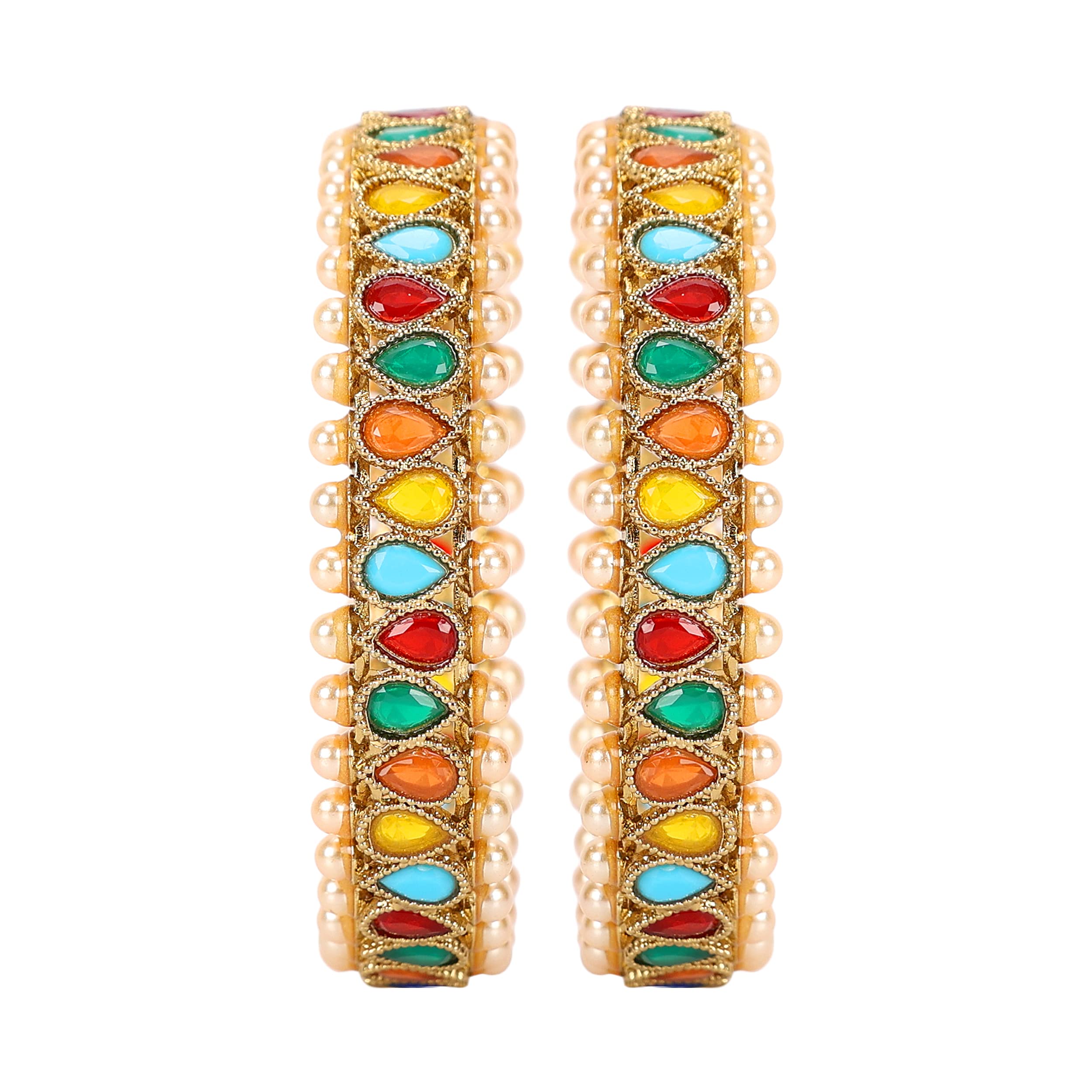 Gold Plated Bangles Set for Women (2.6)