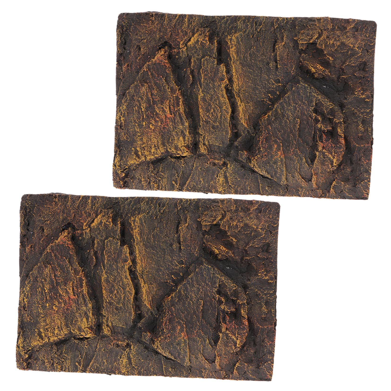 2 Piezas Telón De Fondo De Caja De Reptil Fondo De Terrario Decorativo Soporte Para Pecera Fondo De Pecera Fondo De Terrario De Corteza Reptichip 3d Vidrio Piedra De Dragón Pu